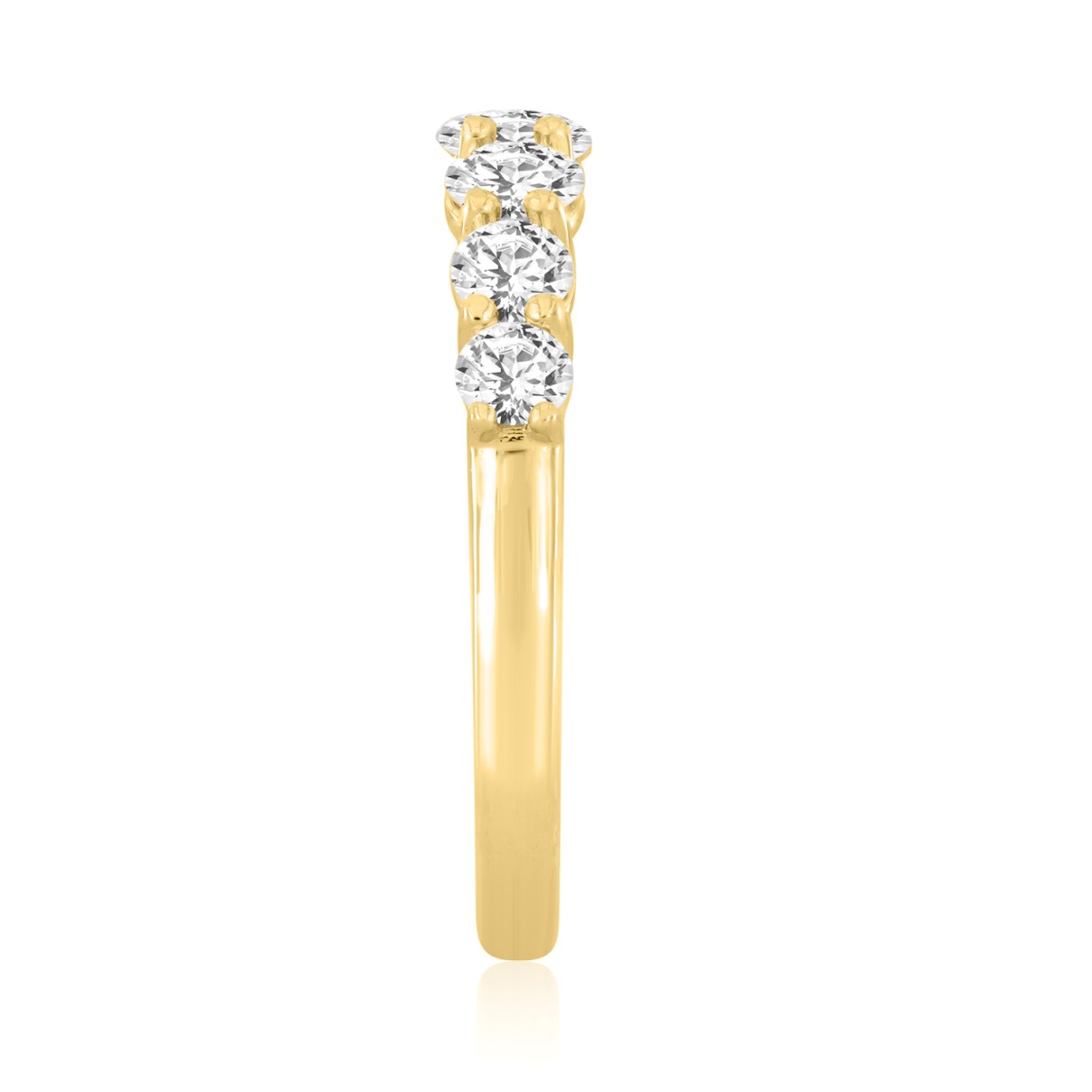 LADIES BAND 1 1/4CT ROUND DIAMOND 14K YELLOW GOLD