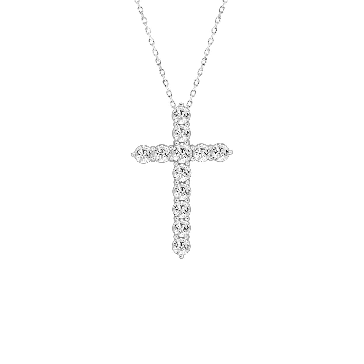 LADIES CROSS PENDANT WITH CHAIN 5CT ROUND DIAMOND ...