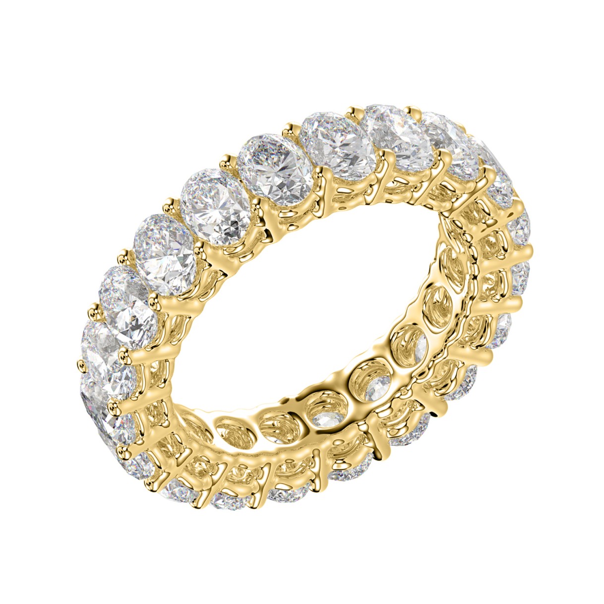 LADIES BAND 5CT OVAL DIAMOND 14K YELLOW GOLD