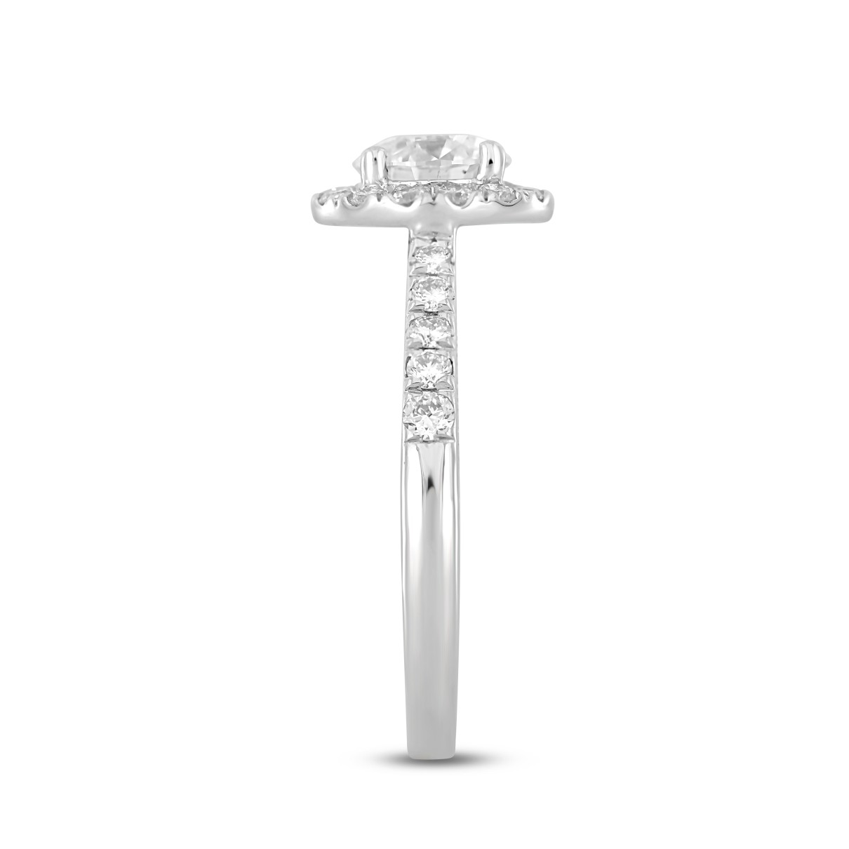 LADIES RING 1 1/2CT ROUND DIAMOND 14K WHITE GOLD (CENTER STONE ROUND DIAMOND 1CT)