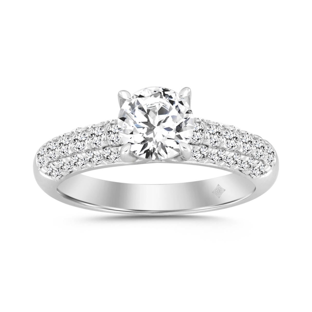 LADIES RING 1 1/2CT ROUND DIAMOND 14K WHITE GOLD (...