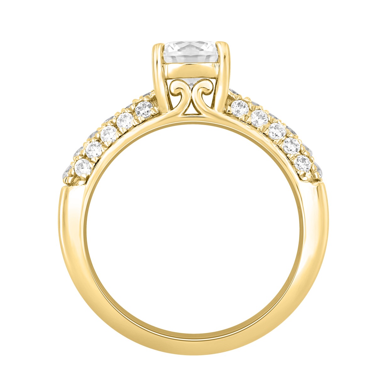 LADIES RING 1 1/2CT ROUND DIAMOND 14K YELLOW GOLD (CENTER STONE ROUND DIAMOND 1CT)