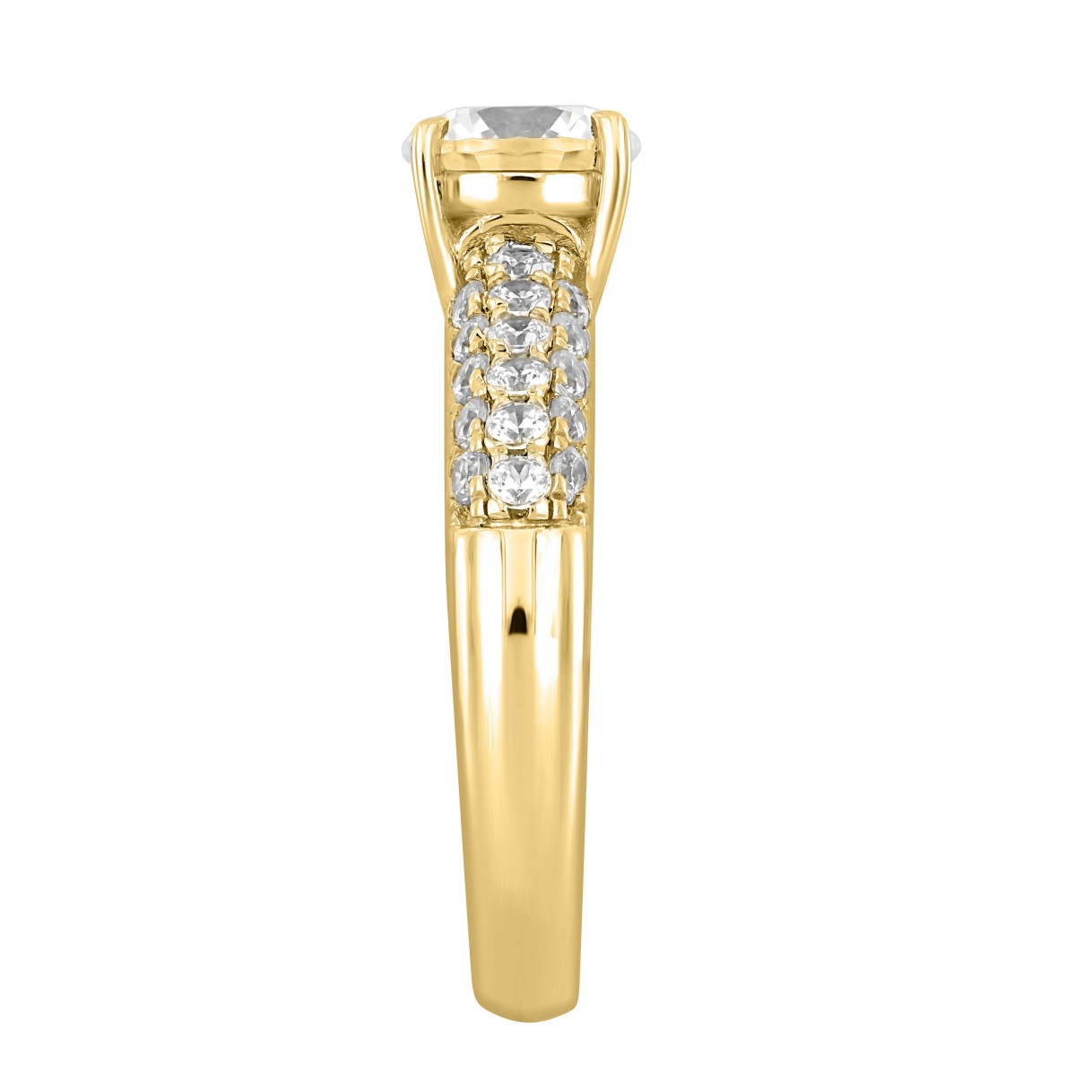 LADIES RING 1 1/2CT ROUND DIAMOND 14K YELLOW GOLD (CENTER STONE ROUND DIAMOND 1CT)