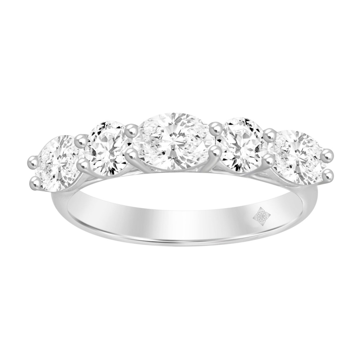 LADIES BAND 2CT ROUND/OVAL DIAMOND 14K WHITE GOLD