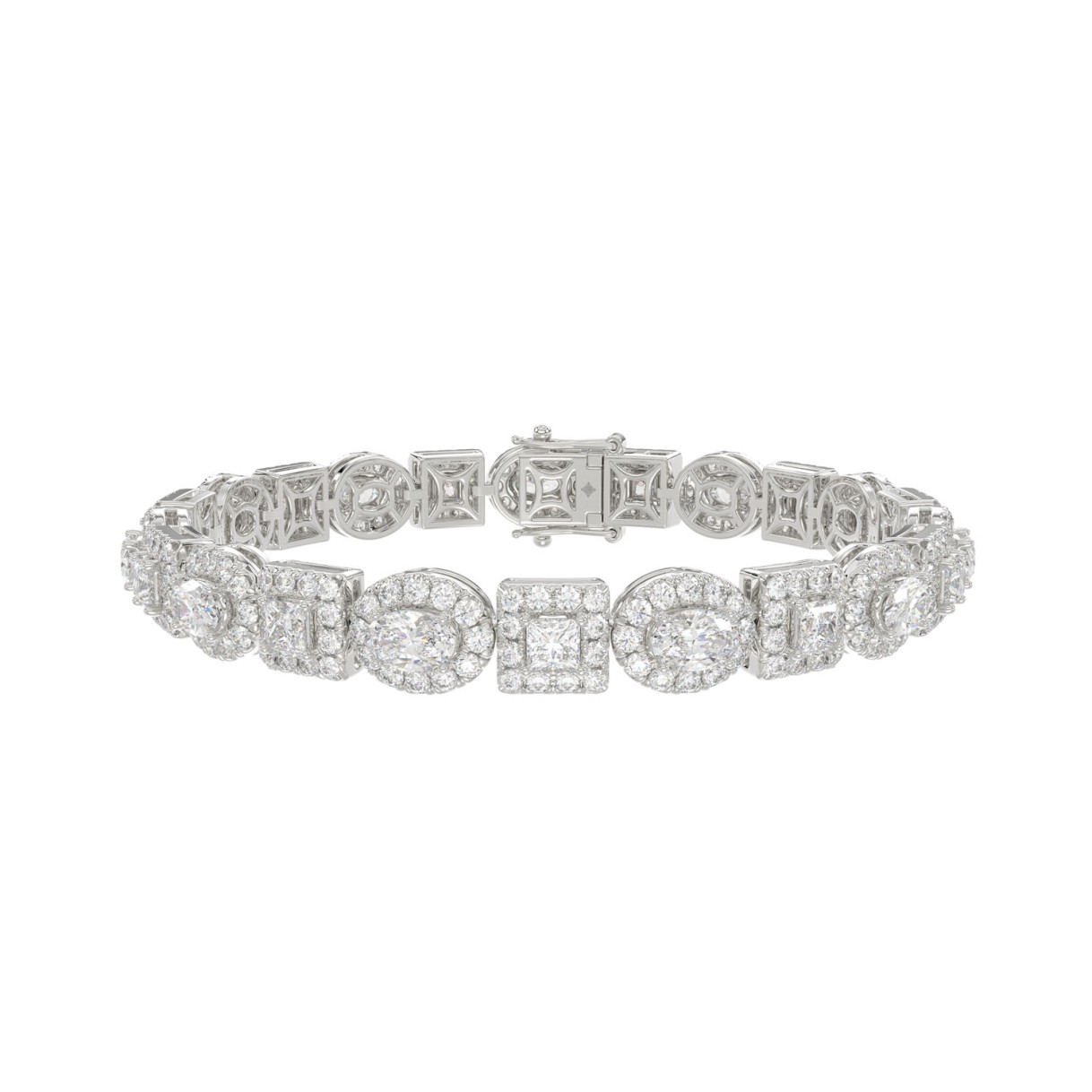 LADIES BRACELET 10 3/4CT ROUND/PRINCESS/OVAL DIAMOND 14K WHITE GOLD