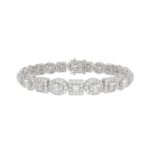 LADIES BRACELET 10 3/4CT ROUND/PRINCESS/OVAL DIAMOND 14K WHITE GOLD LADIES BRACELET 10 3/4CT ROUND/PRINCESS/OVAL DIAMOND 14K WHITE GOLD