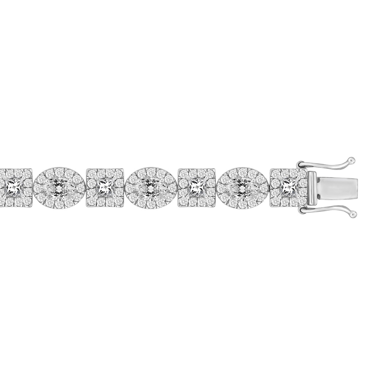LADIES BRACELET 10 3/4CT ROUND/PRINCESS/OVAL DIAMOND 14K WHITE GOLD