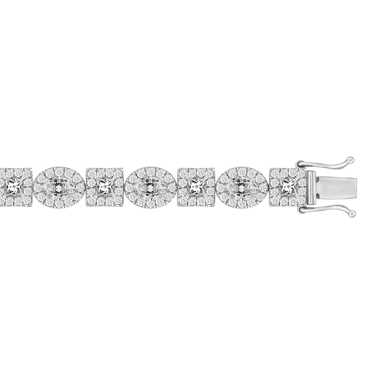 LADIES BRACELET 10 3/4CT ROUND/PRINCESS/OVAL DIAMOND 14K WHITE GOLD