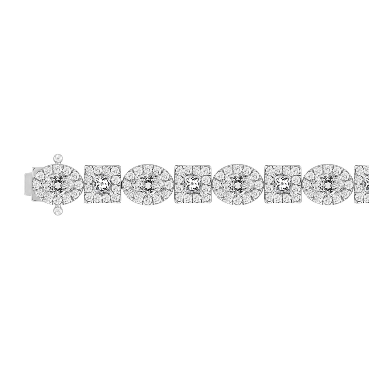 LADIES BRACELET 10 3/4CT ROUND/PRINCESS/OVAL DIAMOND 14K WHITE GOLD