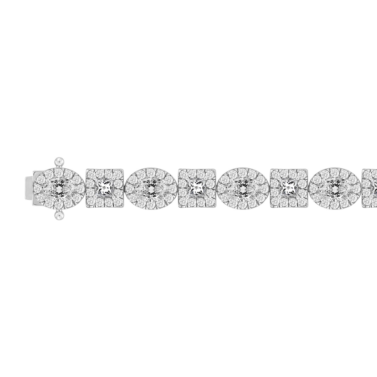 LADIES BRACELET 10 3/4CT ROUND/PRINCESS/OVAL DIAMOND 14K WHITE GOLD