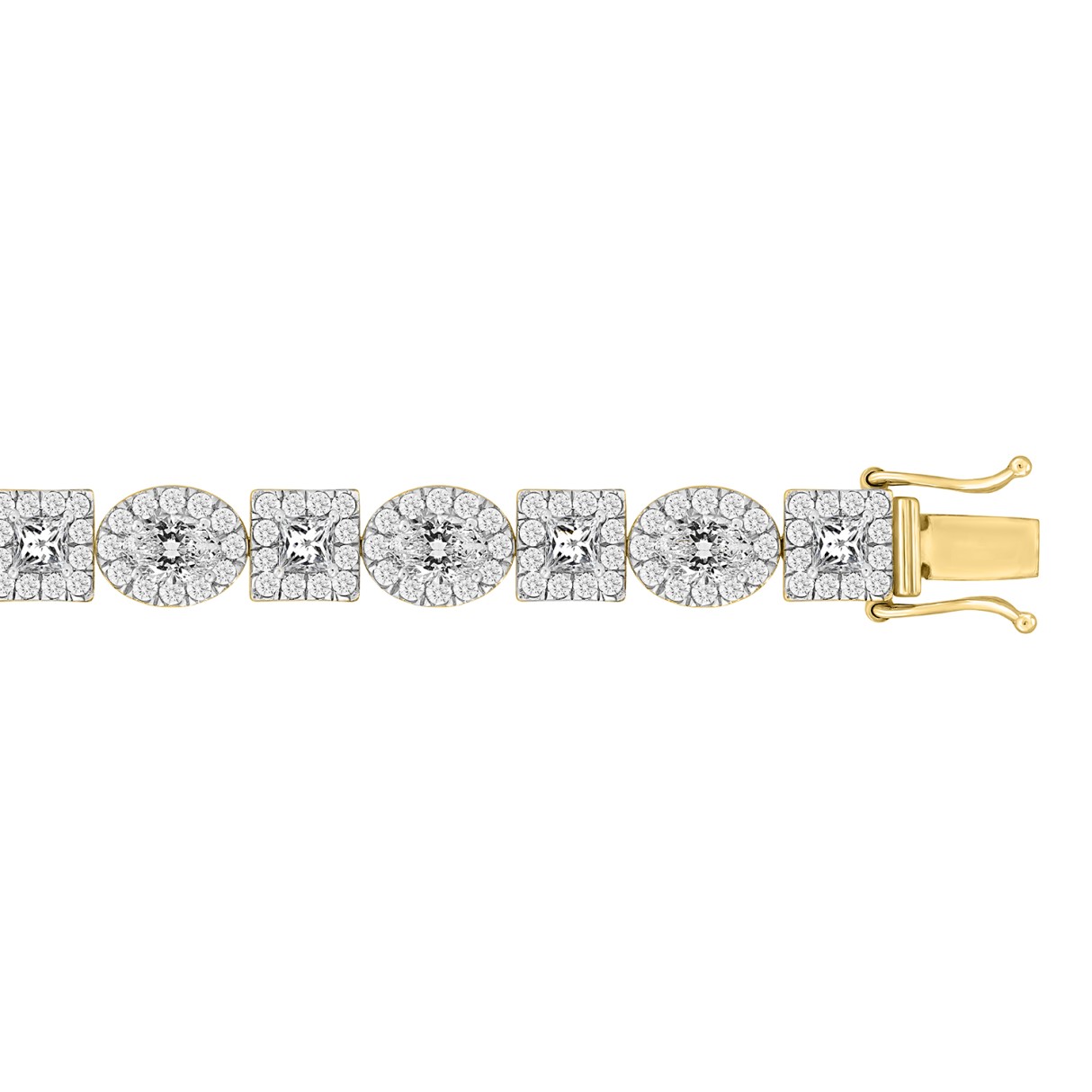LADIES BRACELET 10 3/4CT ROUND/PRINCESS/OVAL DIAMOND 14K YELLOW GOLD