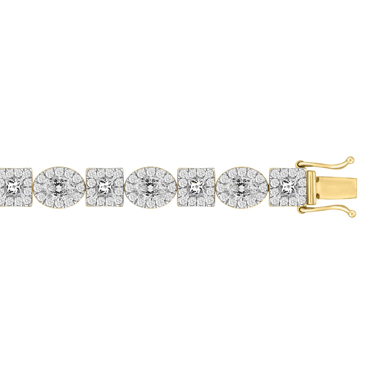 LADIES BRACELET 10 3/4CT ROUND/PRINCESS/OVAL DIAMOND 14K YELLOW GOLD