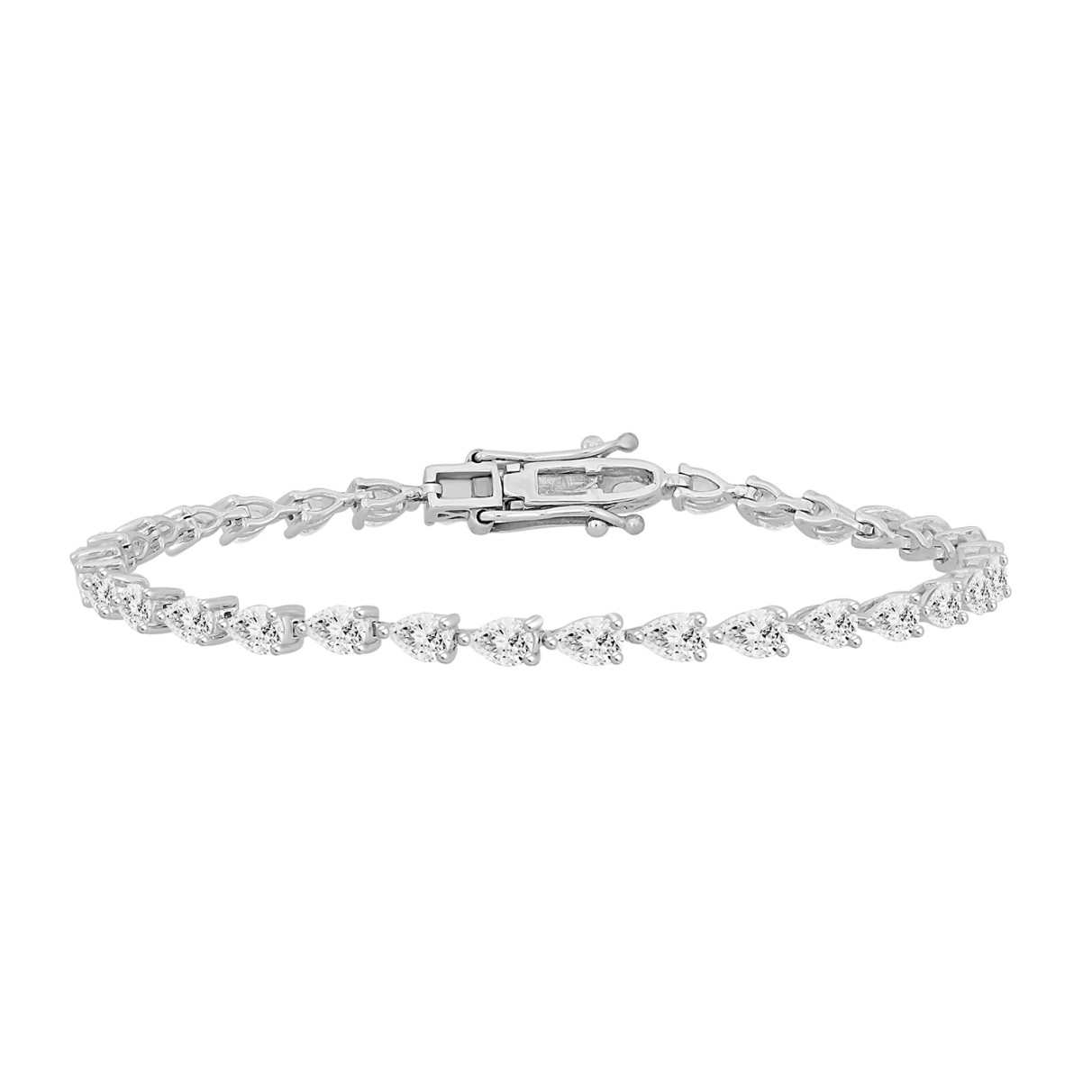 LADIES BRACELET 8 1/4CT PEAR DIAMOND 14K WHITE GOLD