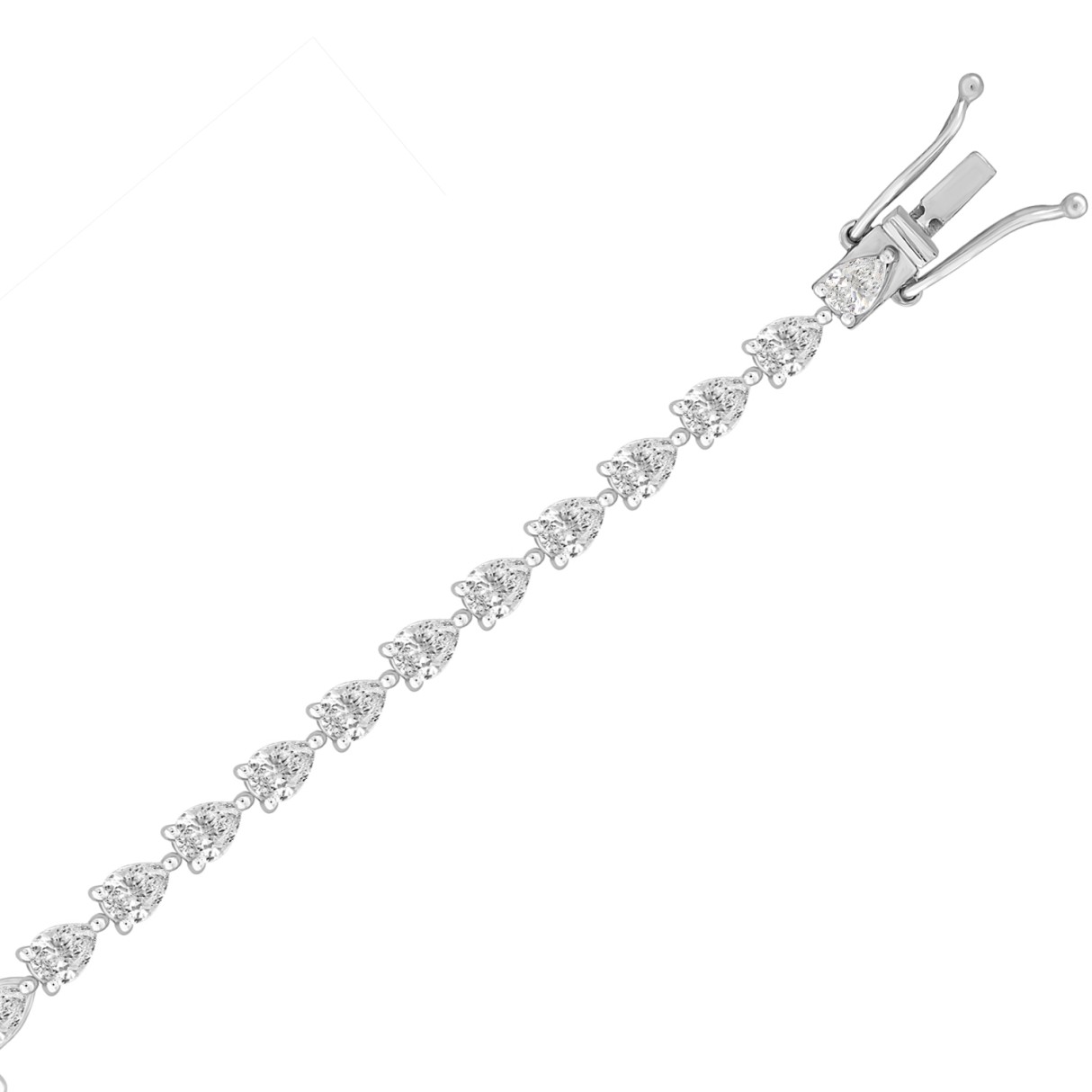 LADIES BRACELET 8 1/4CT PEAR DIAMOND 14K WHITE GOLD