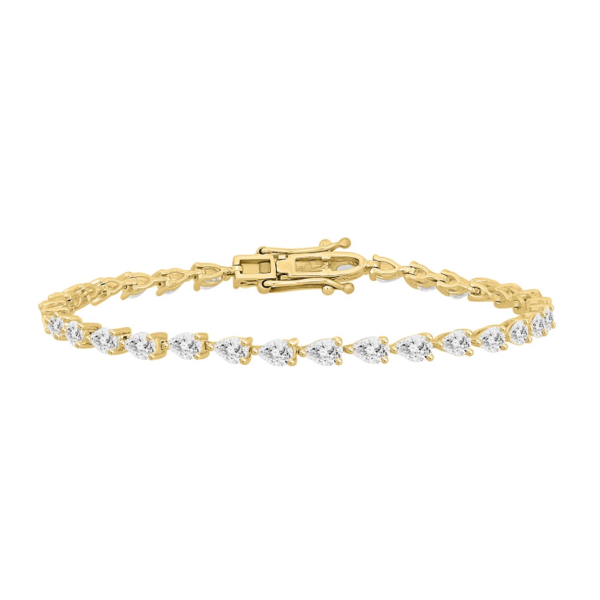 LADIES BRACELET 8 1/4CT PEAR DIAMOND 14K YELLOW GO...