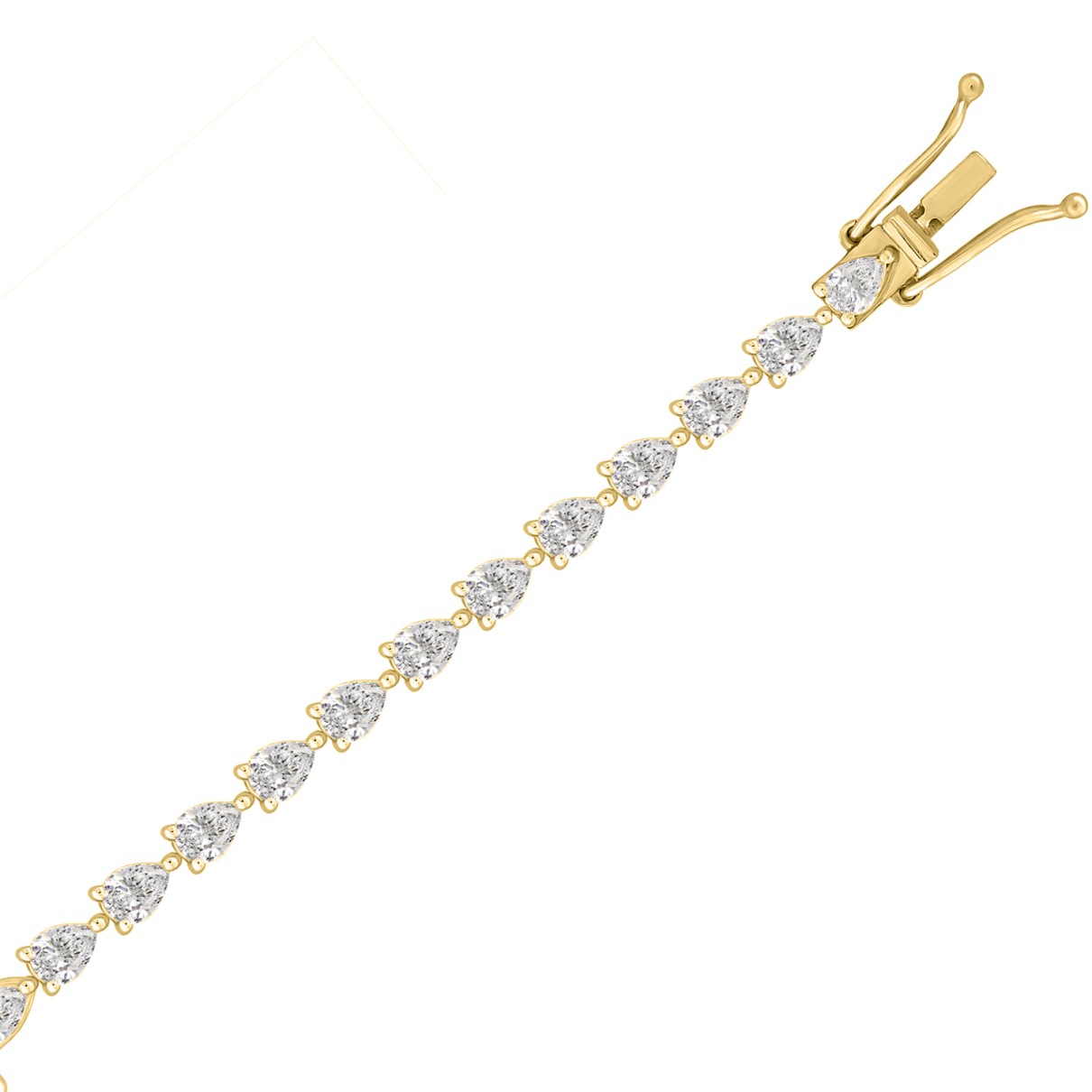 LADIES BRACELET 8 1/4CT PEAR DIAMOND 14K YELLOW GOLD