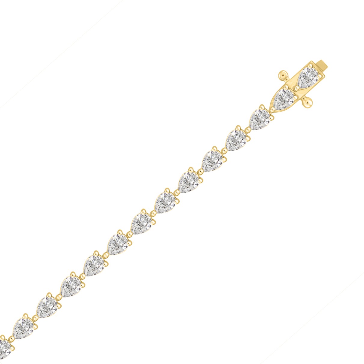 LADIES BRACELET 8 1/4CT PEAR DIAMOND 14K YELLOW GOLD