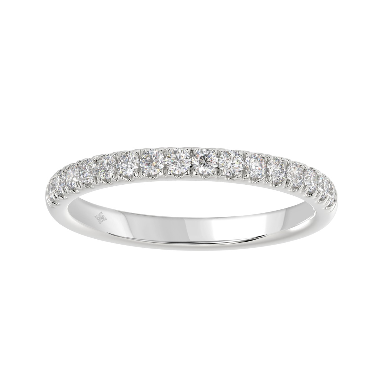 14K WHITE GOLD 1/4CT ROUND DIAMOND LADIES BAND ...