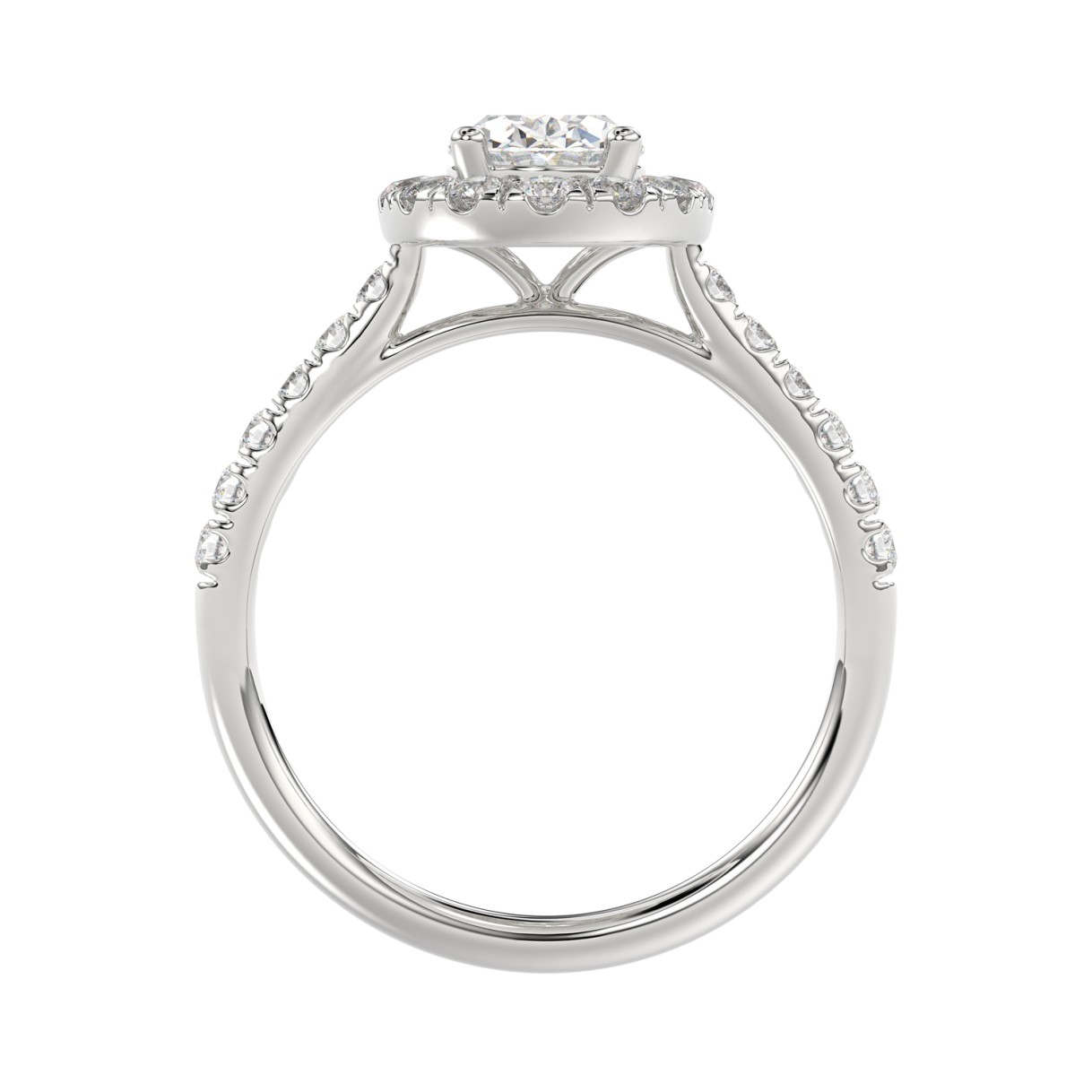 14K WHITE GOLD 1 3/4CT ROUND/OVAL DIAMOND LADIES BRIDAL SET (CENTER STONE OVAL DIAMOND 1CT)