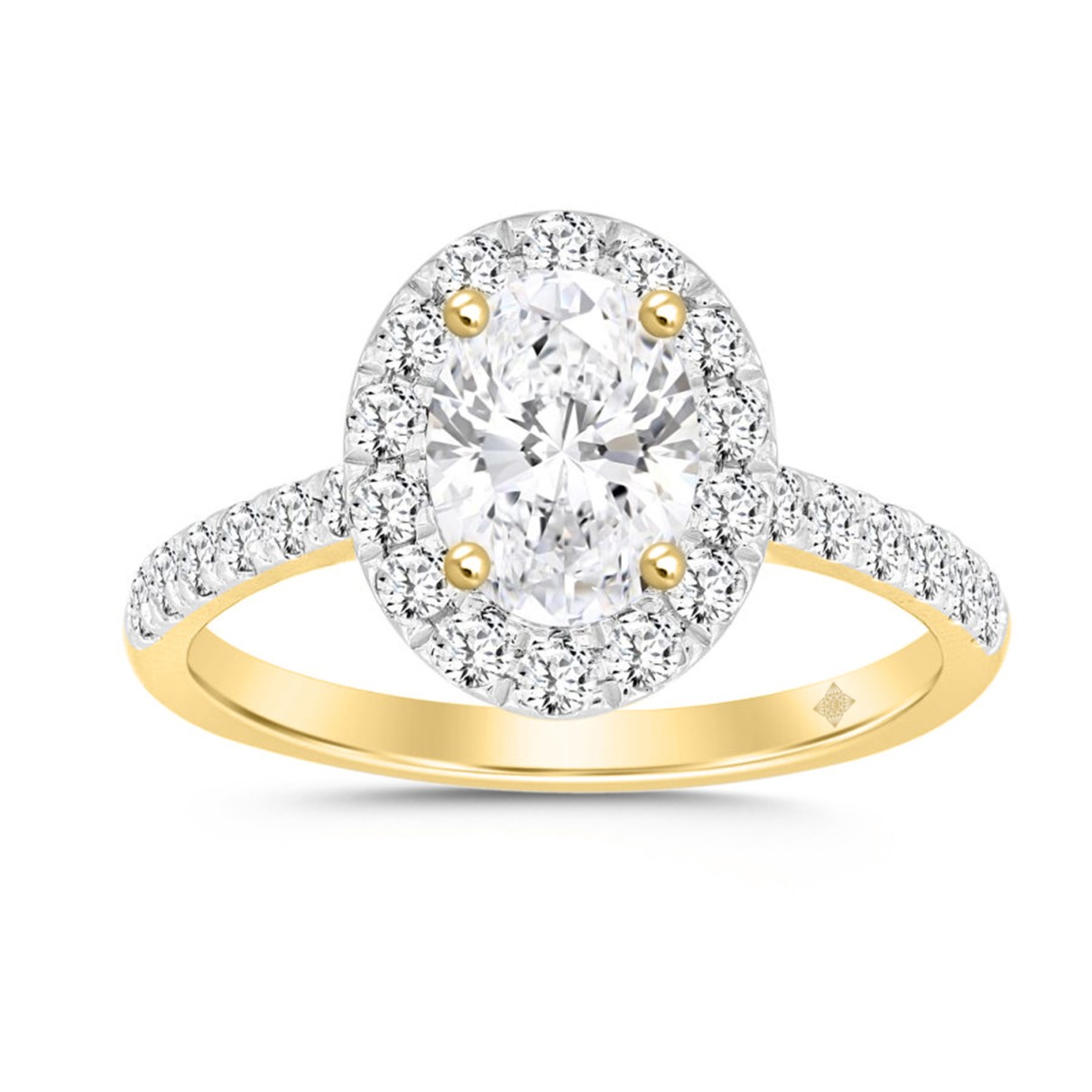 LADIES RING 1 1/2CT ROUND/OVAL DIAMOND 14K YELLOW ...