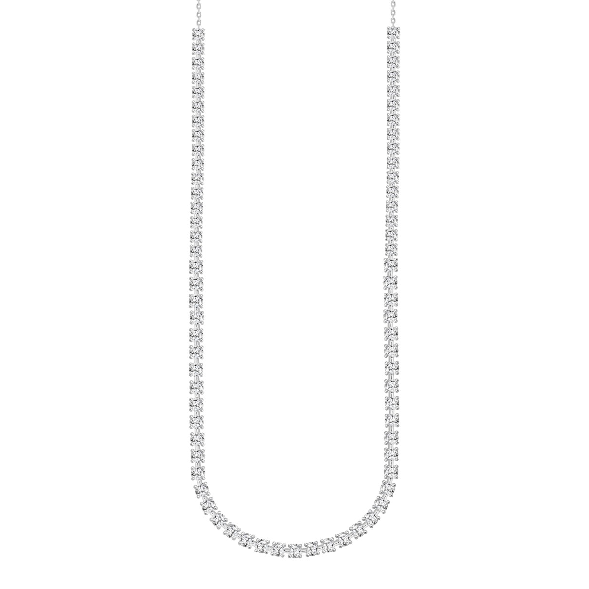 LADIES NECKLACE 9CT ROUND DIAMOND 14K WHITE GOLD...