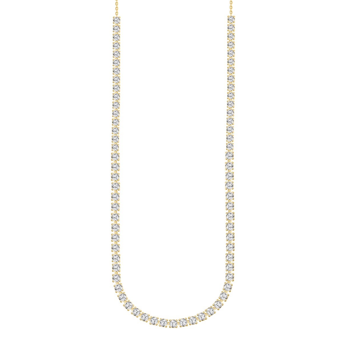 LADIES NECKLACE 9CT ROUND DIAMOND 14K YELLOW GOLD...