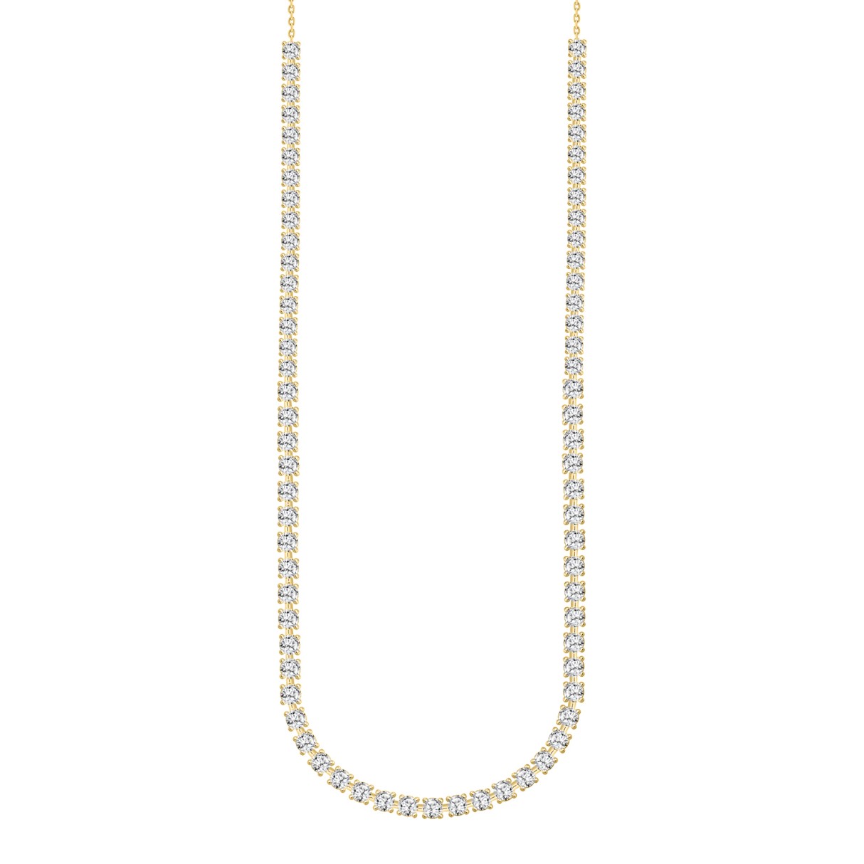 LADIES NECKLACE 9CT ROUND DIAMOND 14K YELLOW GOLD...