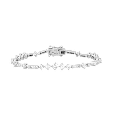 LADIES BRACELET 4CT ROUND DIAMOND 14K WHITE GOLD LADIES BRACELET 4CT ROUND DIAMOND 14K WHITE GOLD