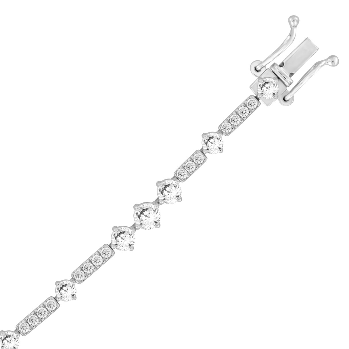 LADIES BRACELET 4CT ROUND DIAMOND 14K WHITE GOLD