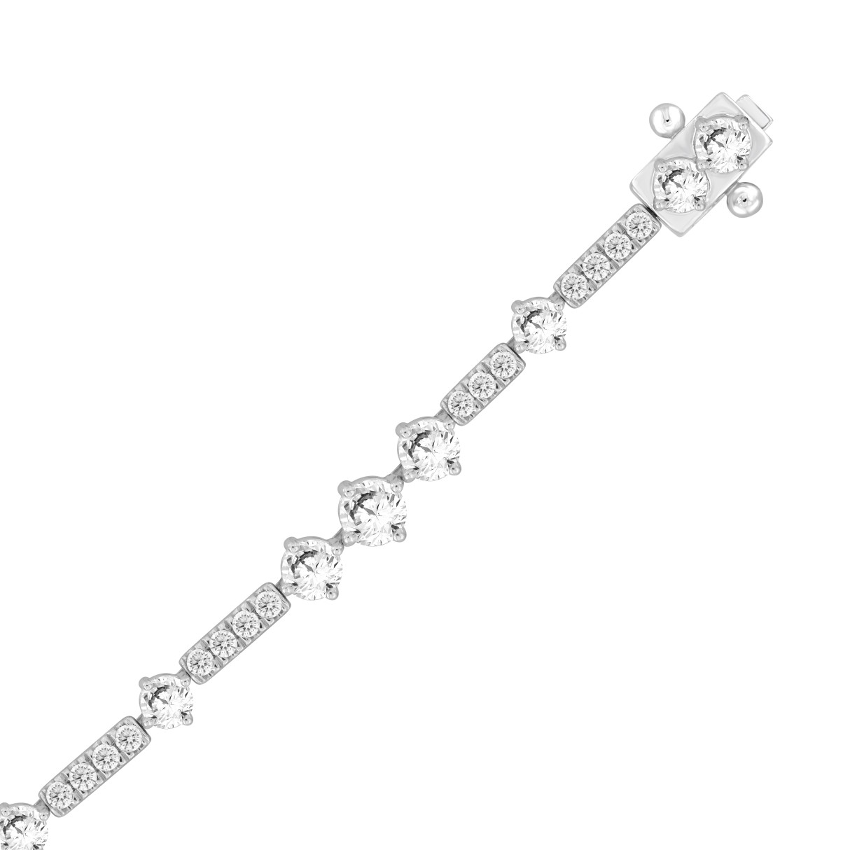 LADIES BRACELET 4CT ROUND DIAMOND 14K WHITE GOLD