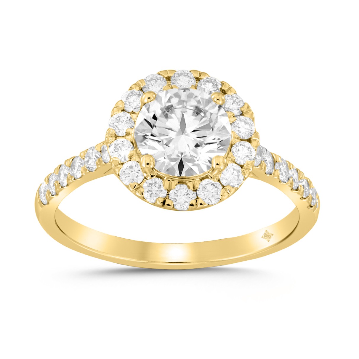 LADIES RING 1 1/2CT ROUND DIAMOND 14K YELLOW GOLD ...