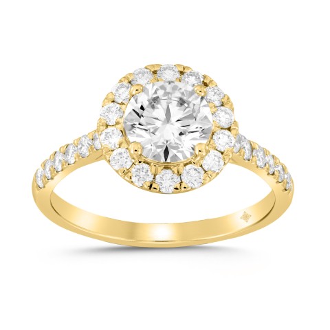 LADIES RING 1 1/2CT ROUND DIAMOND 14K YELLOW GOLD (CENTER STONE ROUND DIAMOND 1CT)