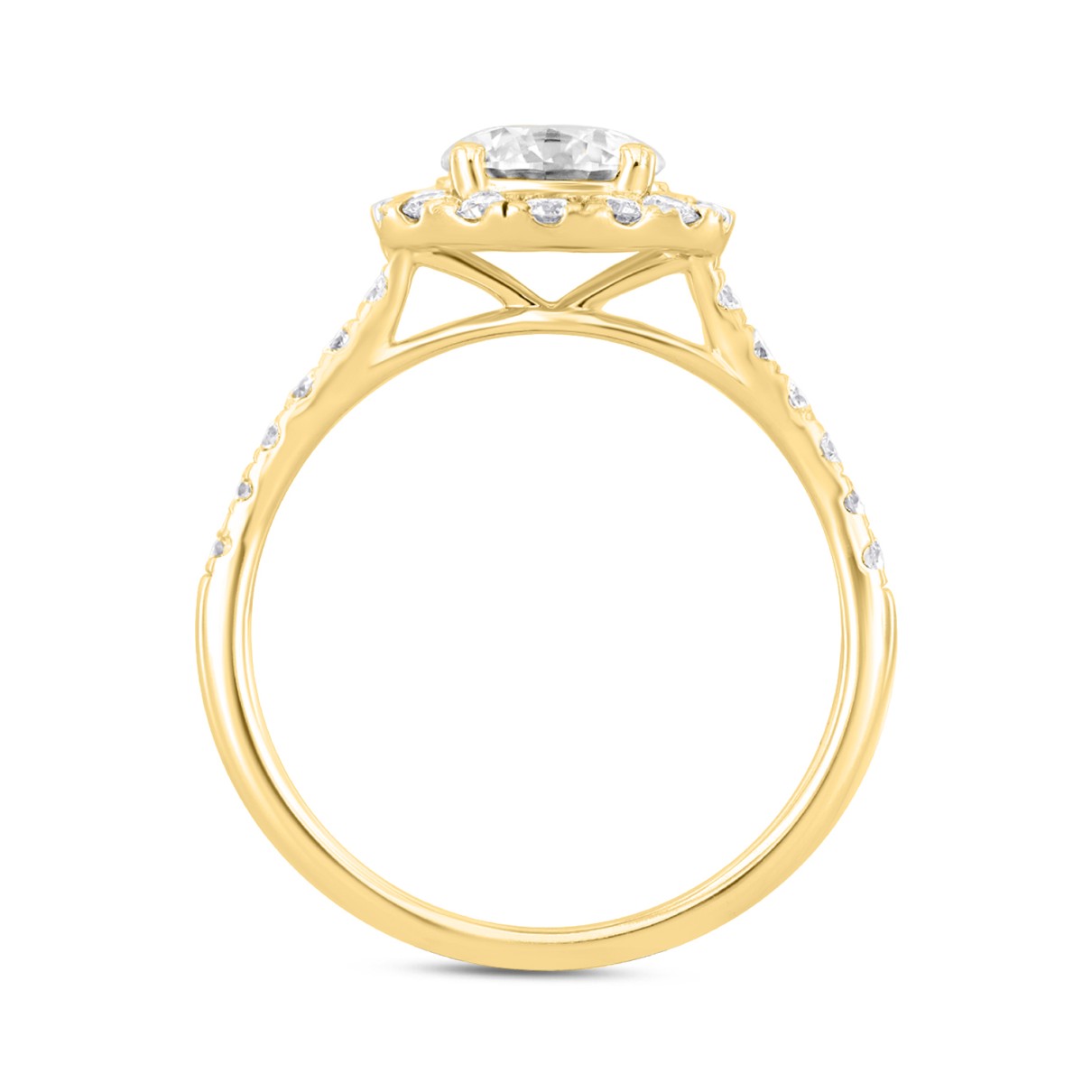 LADIES RING 1 1/2CT ROUND DIAMOND 14K YELLOW GOLD (CENTER STONE ROUND DIAMOND 1CT)