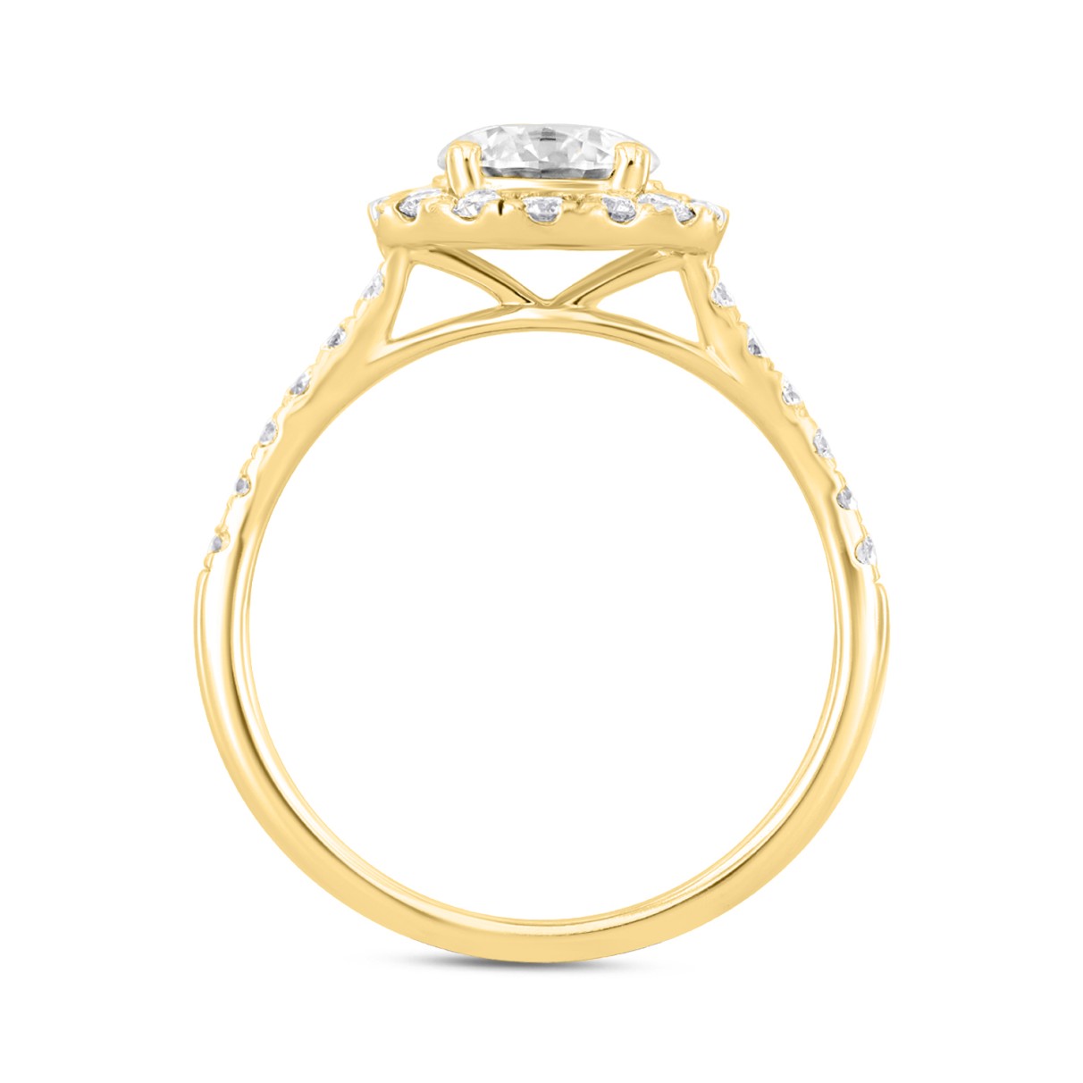 LADIES RING 1 1/2CT ROUND DIAMOND 14K YELLOW GOLD (CENTER STONE ROUND DIAMOND 1CT)