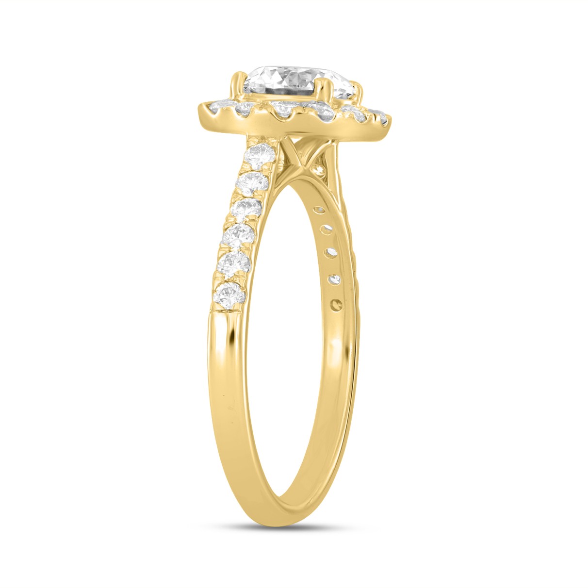 LADIES RING 1 1/2CT ROUND DIAMOND 14K YELLOW GOLD (CENTER STONE ROUND DIAMOND 1CT)