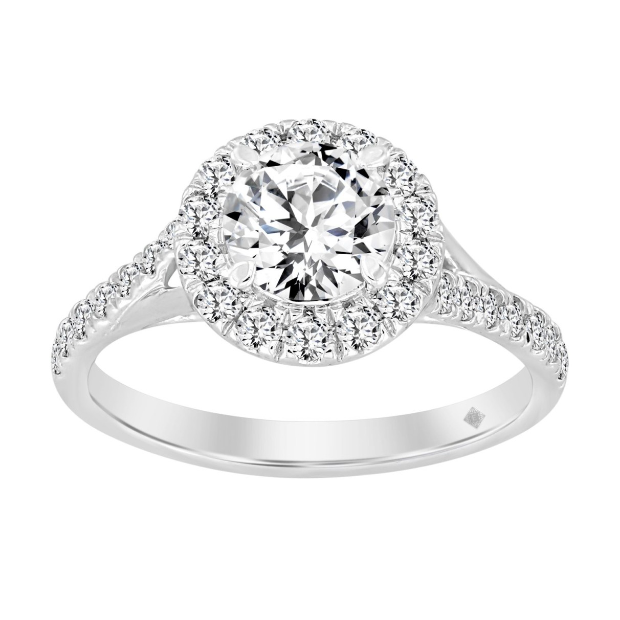 LADIES RING 1 1/2CT ROUND DIAMOND 14K WHITE GOLD (...