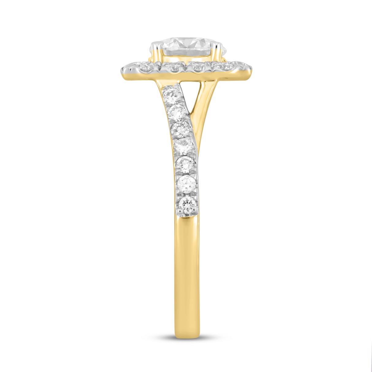 LADIES RING 1 1/2CT ROUND DIAMOND 14K YELLOW GOLD (CENTER STONE ROUND DIAMOND 1CT)