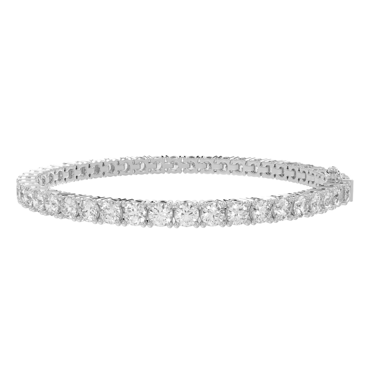 14K WHITE GOLD 3CT ROUND DIAMOND LADIES BRACELET