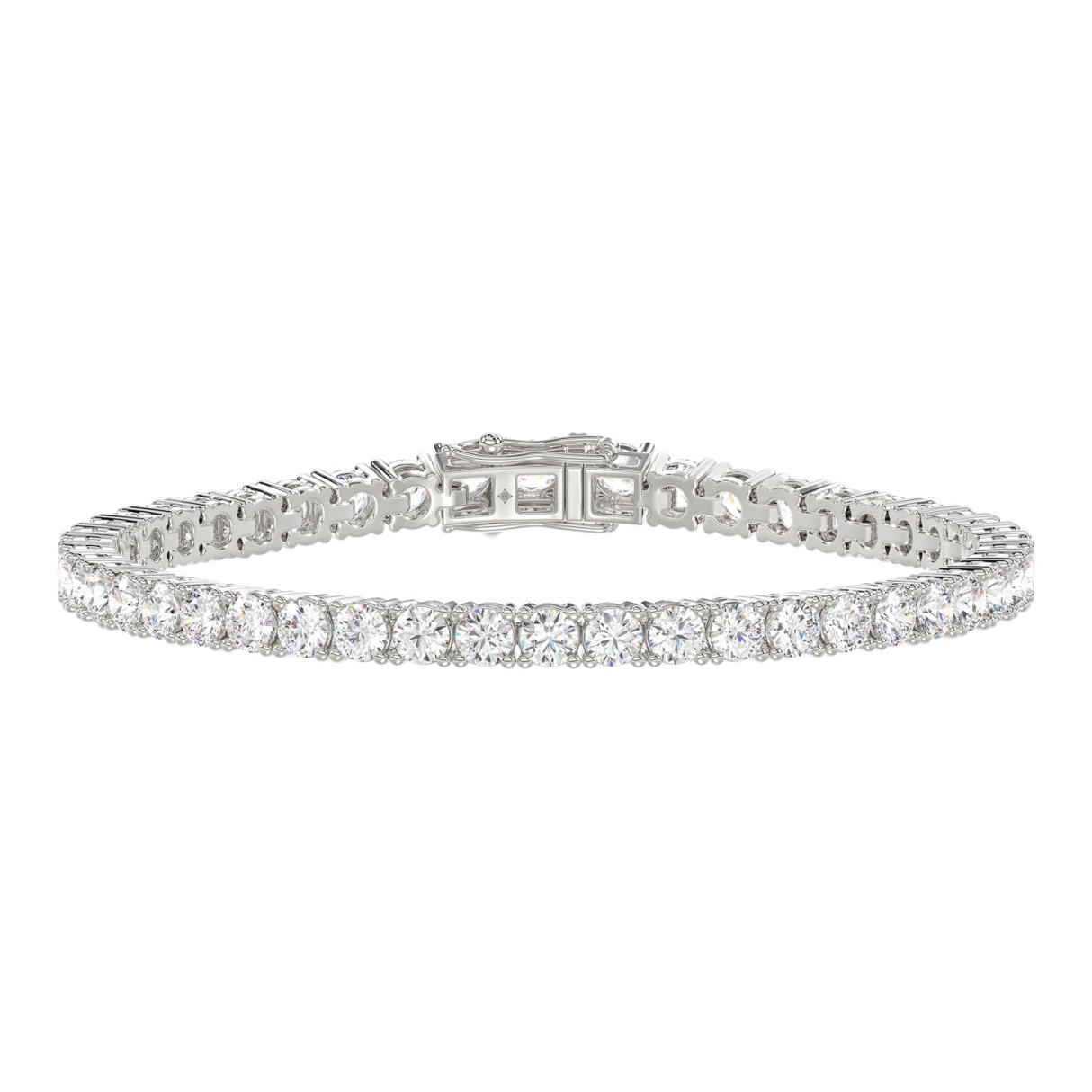 14K WHITE GOLD 3CT ROUND DIAMOND LADIES BRACELET