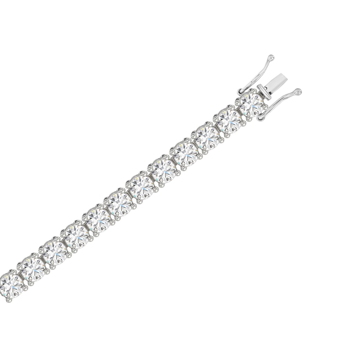 14K WHITE GOLD 3CT ROUND DIAMOND LADIES BRACELET