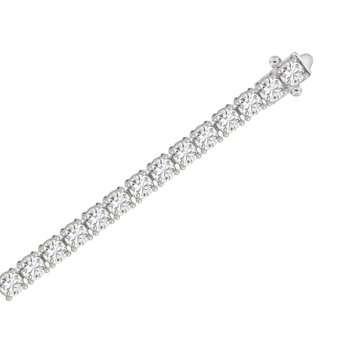 14K WHITE GOLD 3CT ROUND DIAMOND LADIES BRACELET