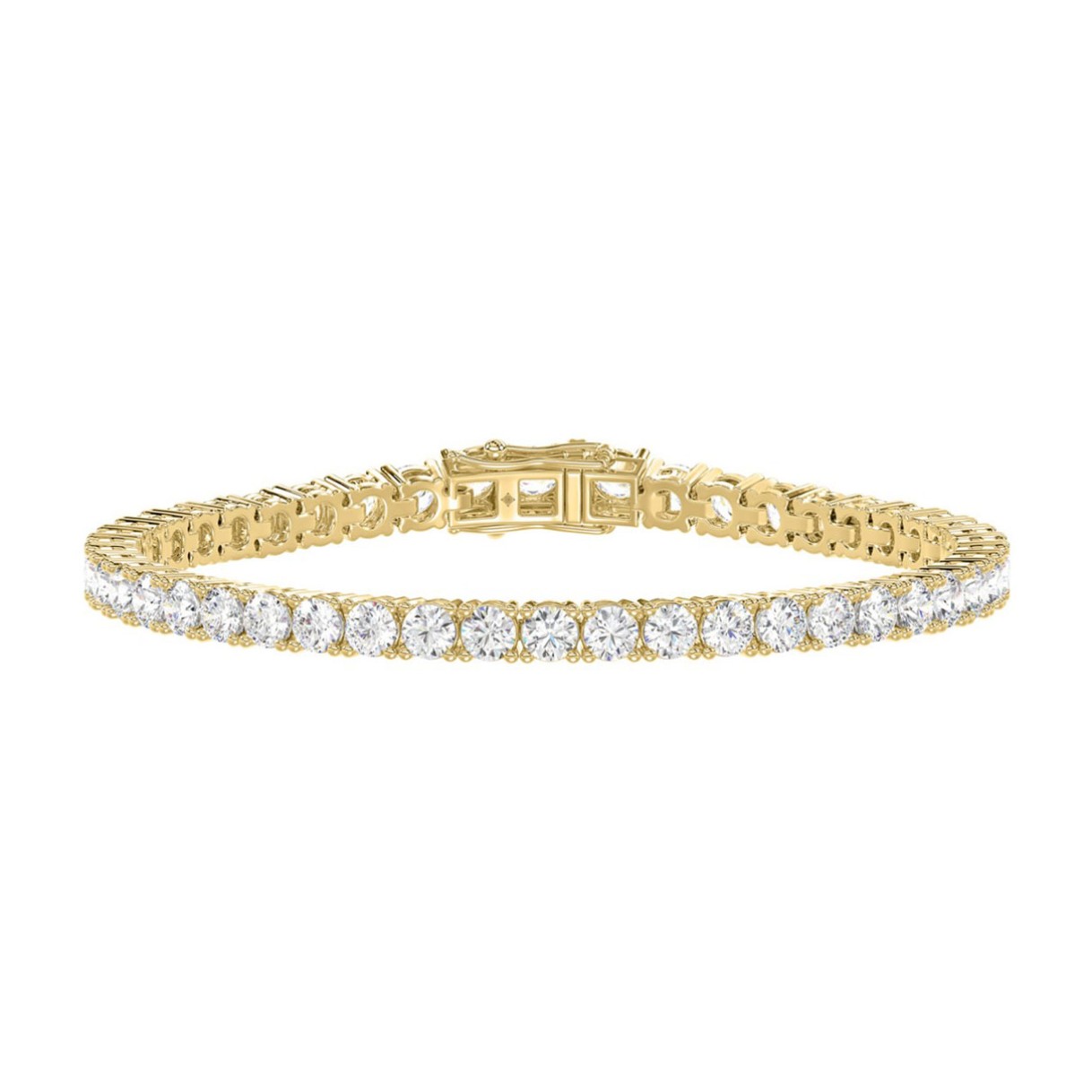 14K YELLOW GOLD 3CT ROUND DIAMOND LADIES BRACELET...