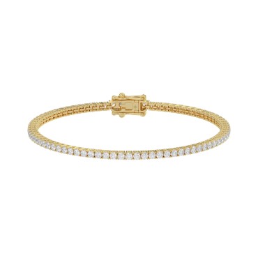 14K YELLOW GOLD 3CT ROUND DIAMOND LADIES BRACELET