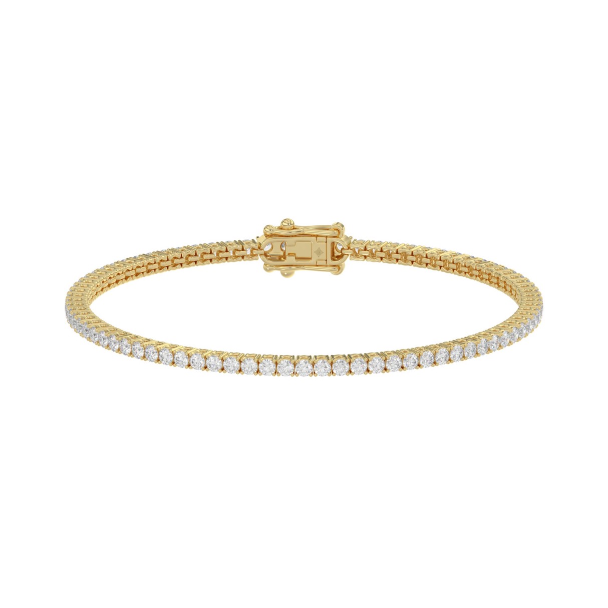 Elegant 14K Yellow Gold 3 1/2Ct Round Diamond Tenn...