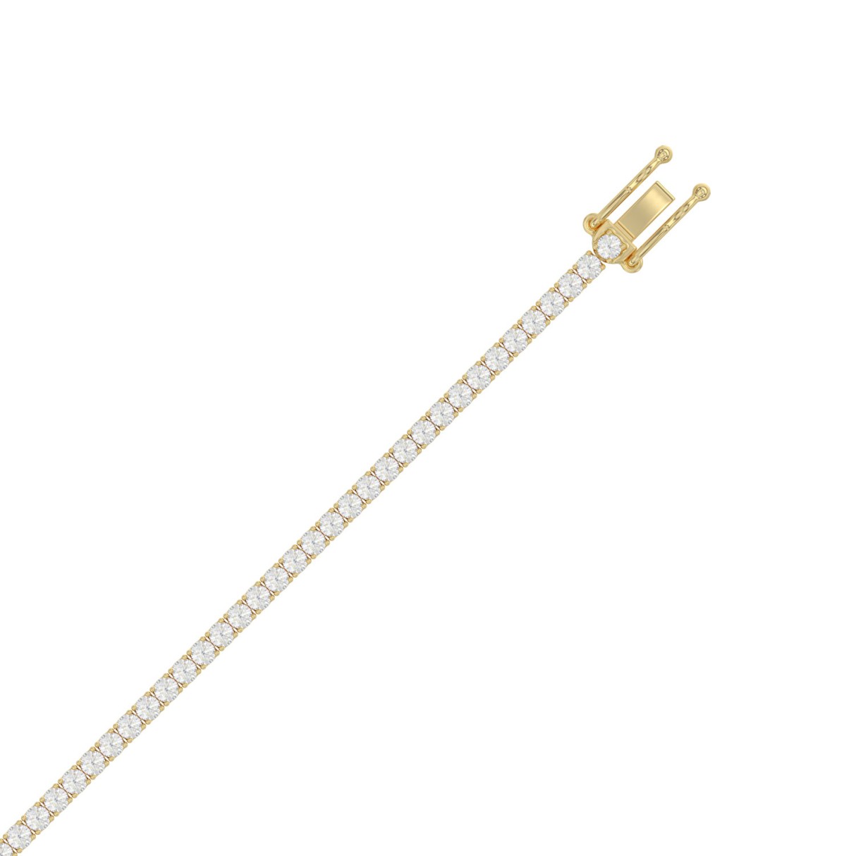 Elegant 14K Yellow Gold 3 1/2Ct Round Diamond Tennis Bracelet Fine Jewelry