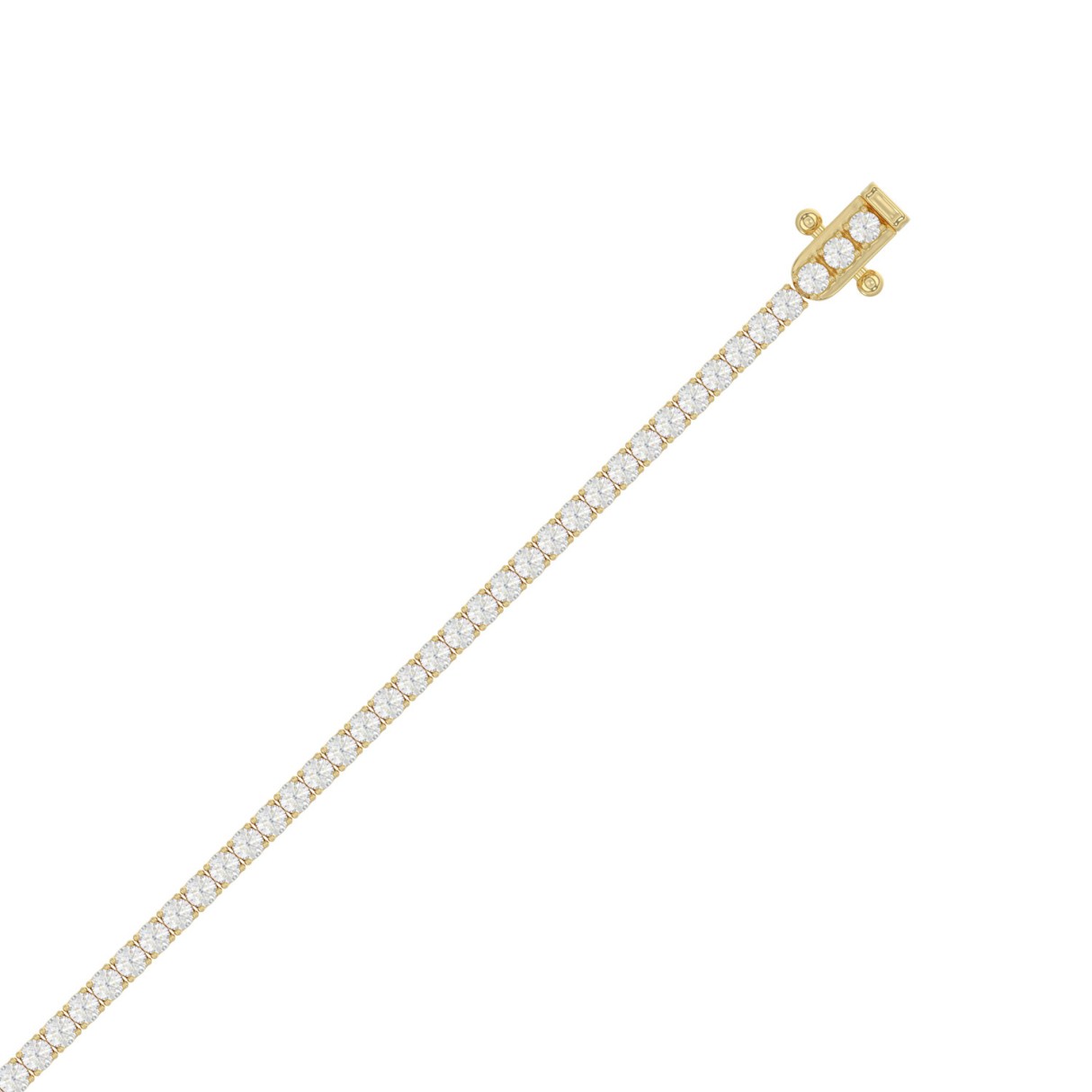 Elegant 14K Yellow Gold 3 1/2Ct Round Diamond Tennis Bracelet Fine Jewelry