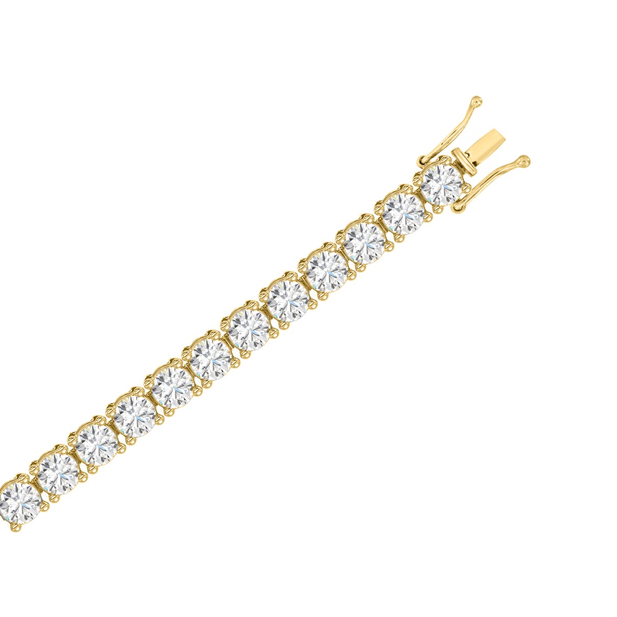 14K YELLOW GOLD 3CT ROUND DIAMOND LADIES BRACELET