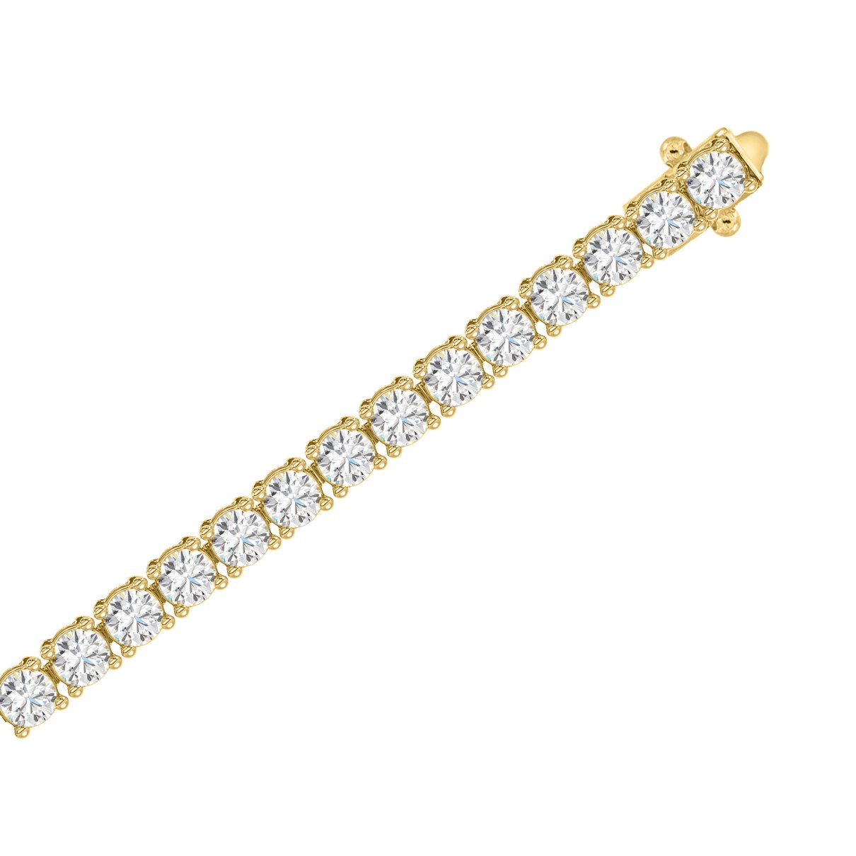 14K YELLOW GOLD 3CT ROUND DIAMOND LADIES BRACELET