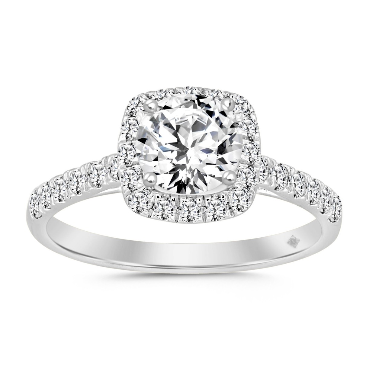 LADIES RING 1 1/2CT ROUND DIAMOND 14K WHITE GOLD (...