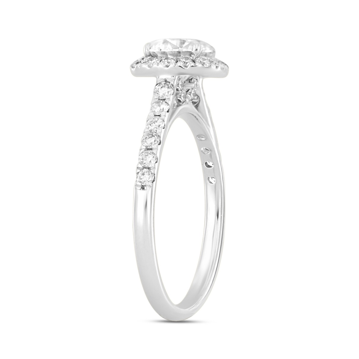 LADIES RING 1 1/2CT ROUND DIAMOND 14K WHITE GOLD (CENTER STONE ROUND DIAMOND 1CT)